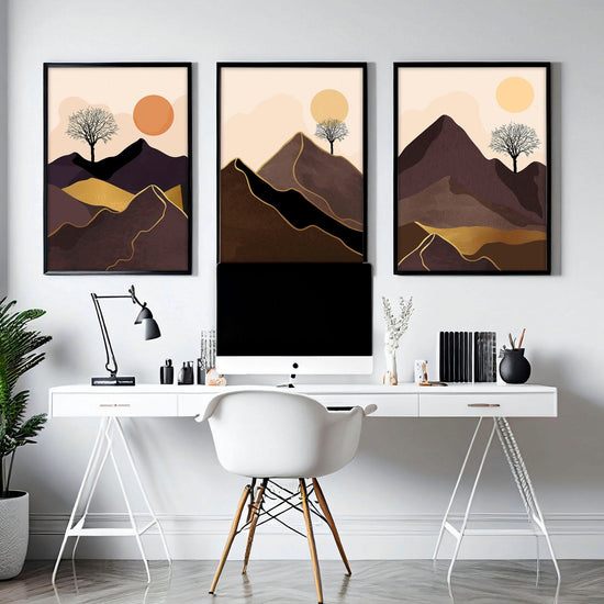 Scandi decor for office | set of 3 wall art prints - Modern Home & Kitchen