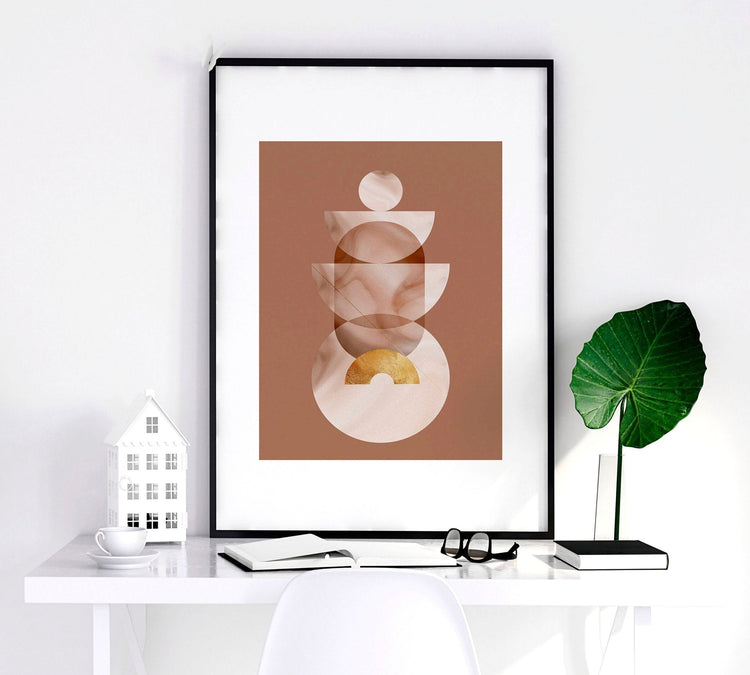 Mid century modern artwork | set of 3 framed wall art prints - Modern Home & Kitchen