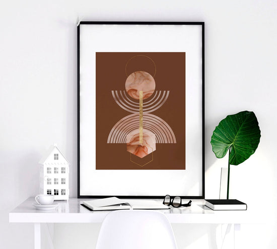 Mid century modern artwork | set of 3 framed wall art prints - Modern Home & Kitchen