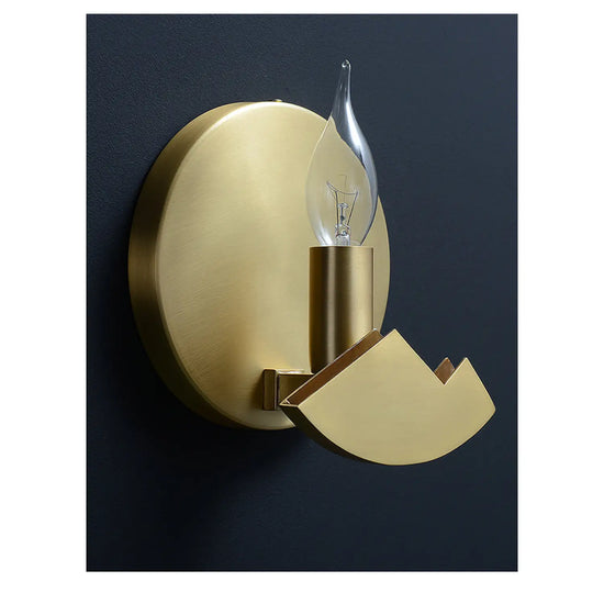 Nordic Copper Wall Lamp by Ironsmith Lighting, modern LED wall mount fixture with sleek copper design for living room lighting.