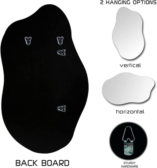 Frameless Irregular Wall Mirror 19.7"x33.5" – Modern Home Decor - Modern Home & Kitchen