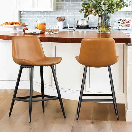 Sleek Maple Counter Stool – 24 Inch Modern Bucket Seat for Kitchen & Bar - Modern Home & Kitchen