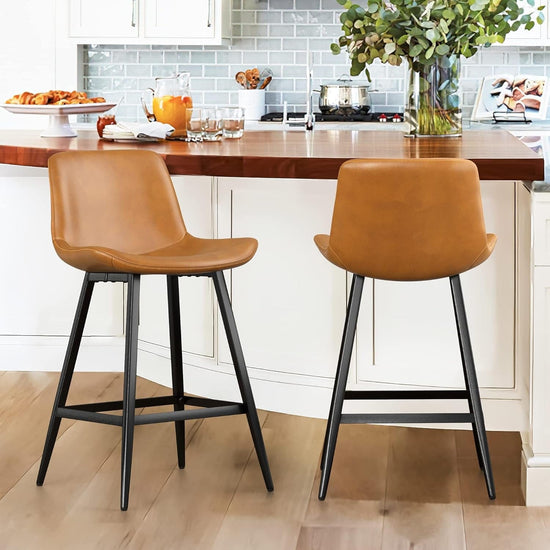 Sleek Maple Counter Stool – 24 Inch Modern Bucket Seat for Kitchen & Bar - Modern Home & Kitchen