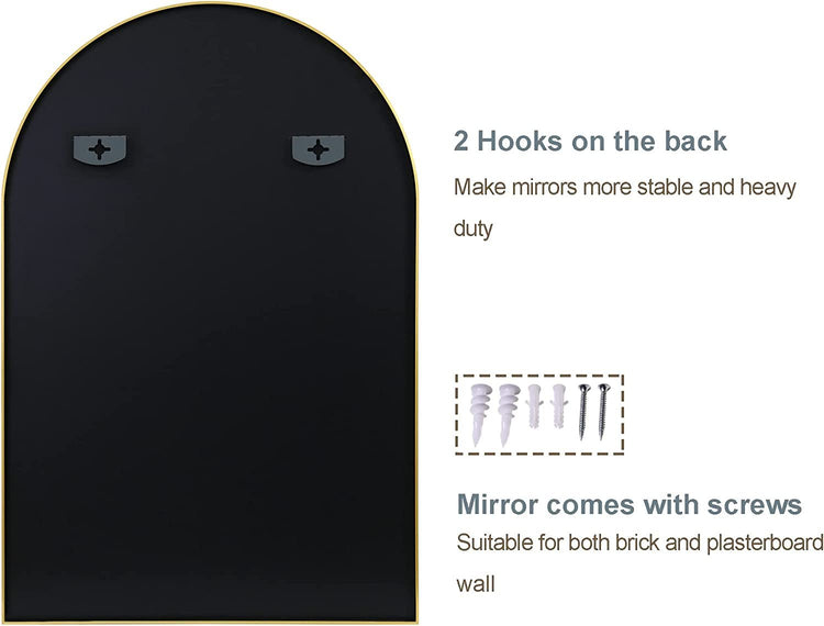 Full-Length Arched Bathroom Mirror – Metal Frame - Modern Home & Kitchen