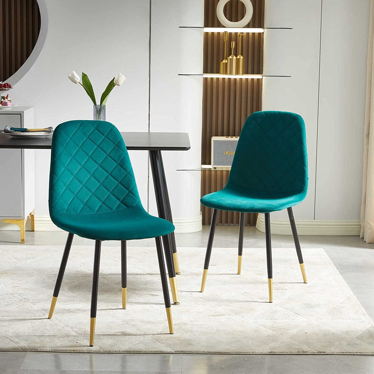 5-Piece Velvet Upholstered Dining Chairs – Modern Accent Chairs for Dining & Living Room - Modern Home & Kitchen