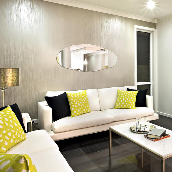 43X16 Asymmetrical Frameless Mirror - Modern Home & Kitchen