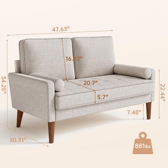 Modern Ashbeige Loveseat for Small Spaces - Modern Home & Kitchen