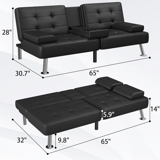 Futon Sofa Bed Modern Folding Futon Set Convertible Recliner Lounge - Modern Home & Kitchen