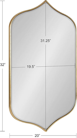 Irregular Gold Wall Mirror – Modern Vertical or Horizontal Decor - Modern Home & Kitchen