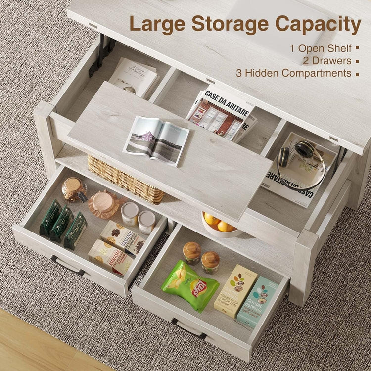 Coffee Table Lift Top – Multi-Function Dining & Storage for Smart Living - Modern Home & Kitchen