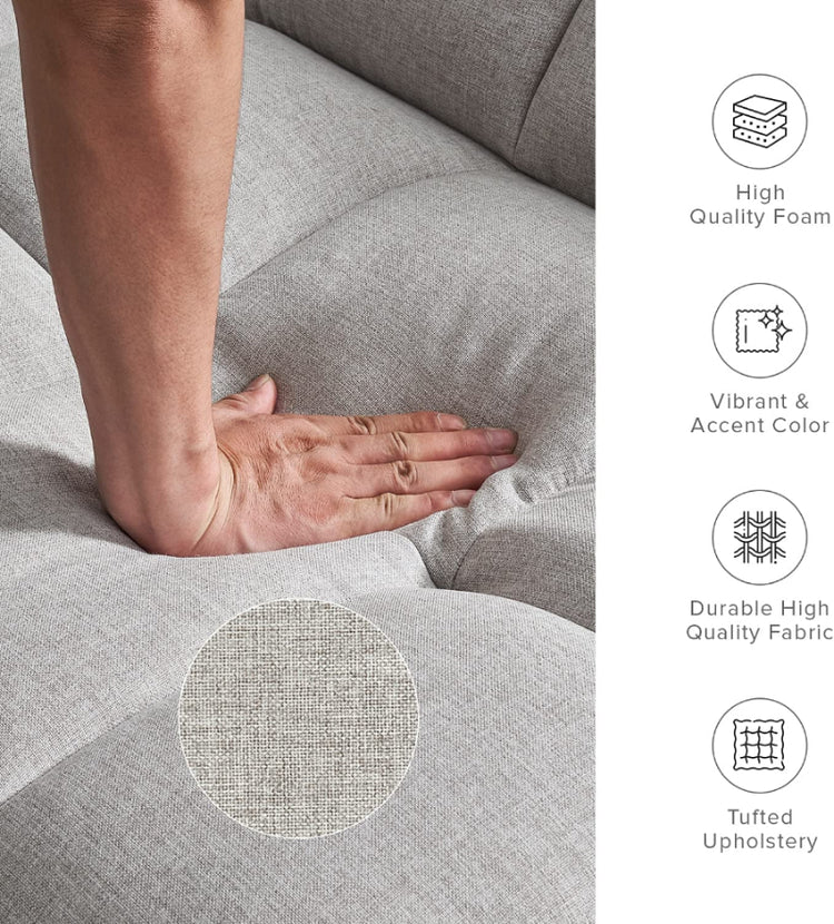 Gray Fabric Twin Futon Sofa Bed – Compact & Stylish Sleeper - Modern Home & Kitchen