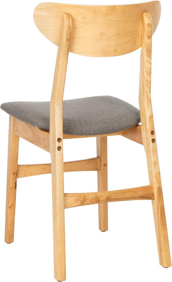 Home Lucca Retro Natural and Grey Cushion Dining Chair, Set of 2 - Modern Home & Kitchen