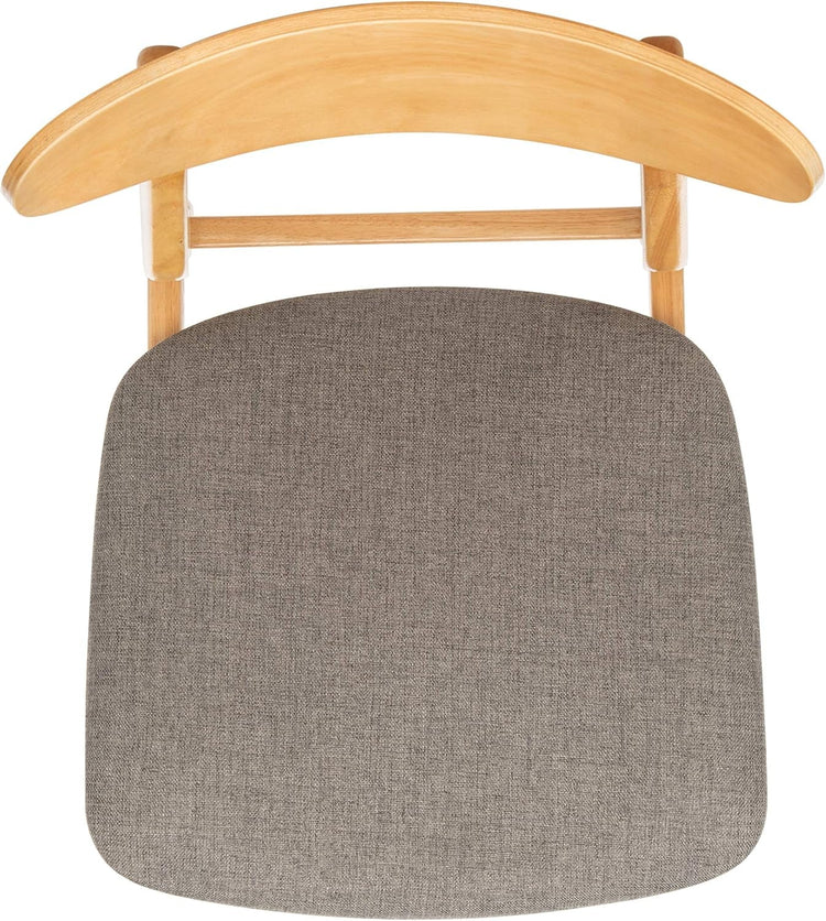 Home Lucca Retro Natural and Grey Cushion Dining Chair, Set of 2 - Modern Home & Kitchen