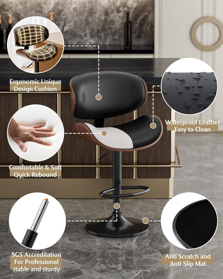 Modern Adjustable Swivel Bar Stools – Stylish Comfort for Every Space - Modern Home & Kitchen