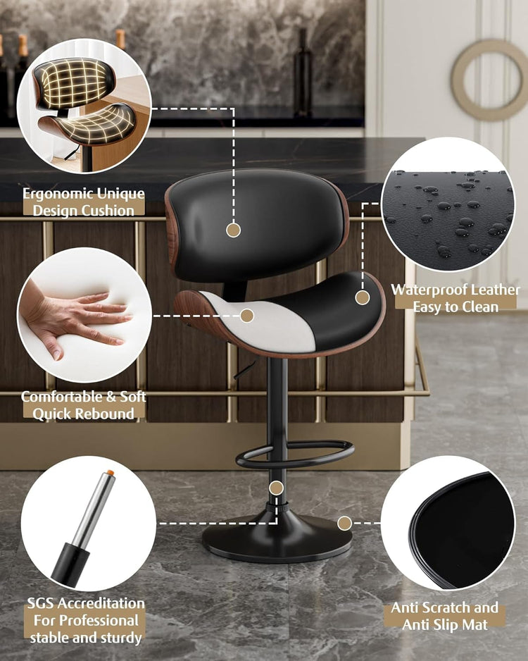 Modern Adjustable Swivel Bar Stools – Stylish Comfort for Every Space - Modern Home & Kitchen