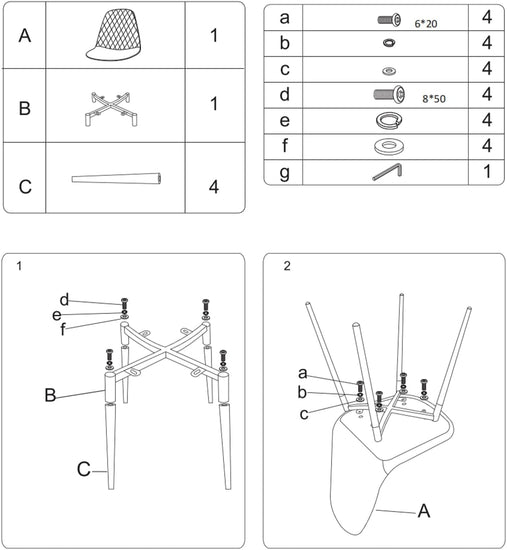 Modern Black Dining Chairs Set of 2, PU Leather Dining Room Chairs - Modern Home & Kitchen