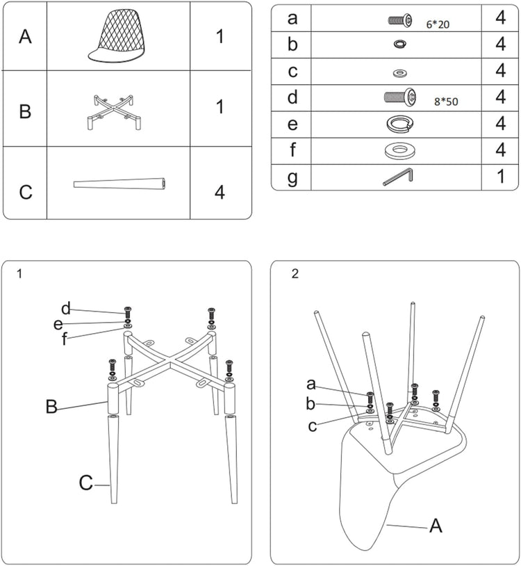 Modern Black Dining Chairs Set of 2, PU Leather Dining Room Chairs - Modern Home & Kitchen