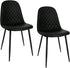 Modern Black Dining Chairs Set of 2, PU Leather Dining Room Chairs - Modern Home & Kitchen