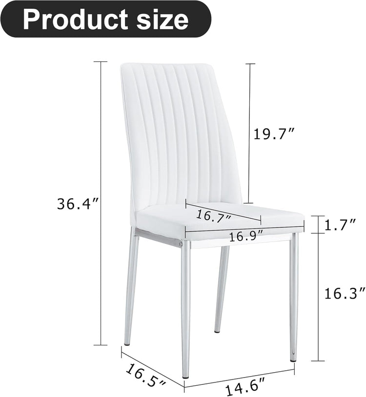 Stylish White Leather Dining Chair Set of 4 – Modern Elegance Meets Everyday Comfort - Modern Home & Kitchen