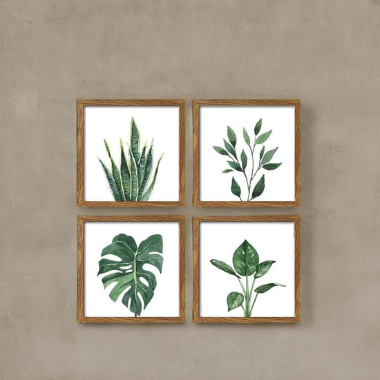 Botanical Framed Wall Decor - Green Plant - Modern Home & Kitchen