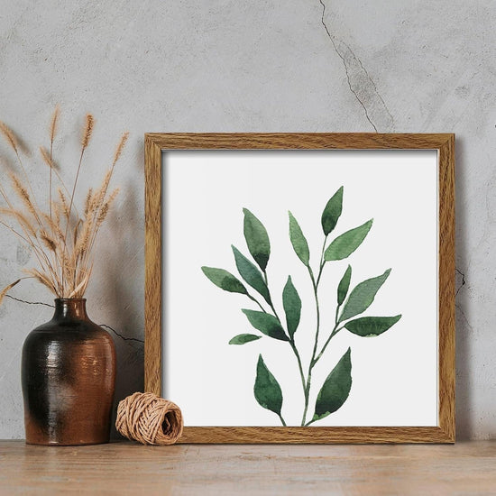 Botanical Framed Wall Decor - Green Plant - Modern Home & Kitchen