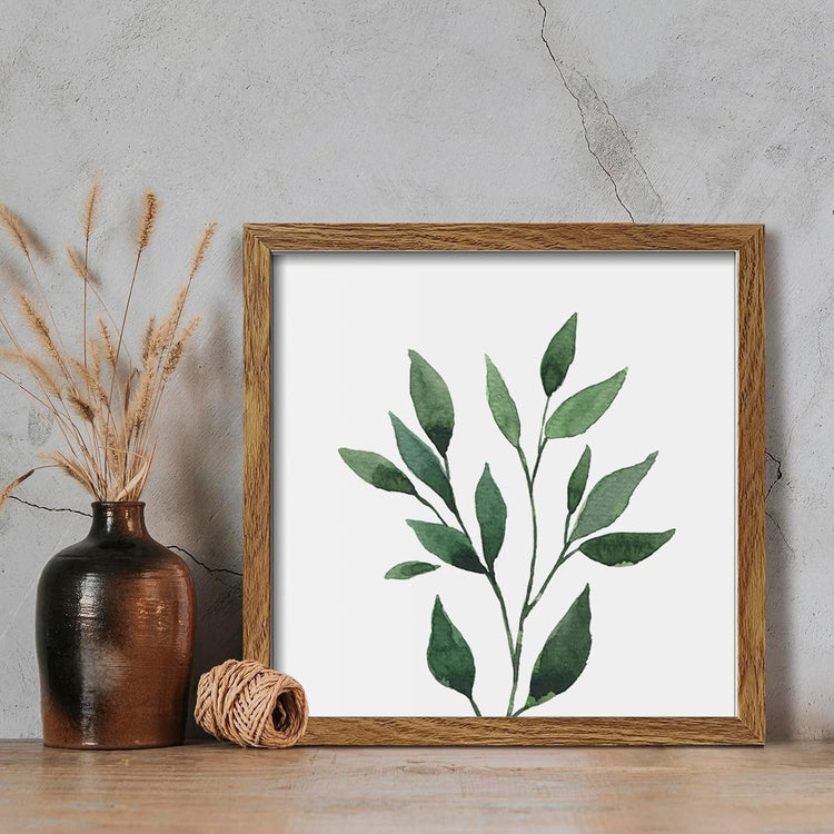 Botanical Framed Wall Decor - Green Plant - Modern Home & Kitchen