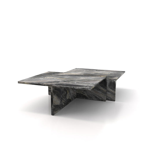 Modern Marble Nesting Coffee Table Set – Sculptural Square Design - Modern Home & Kitchen