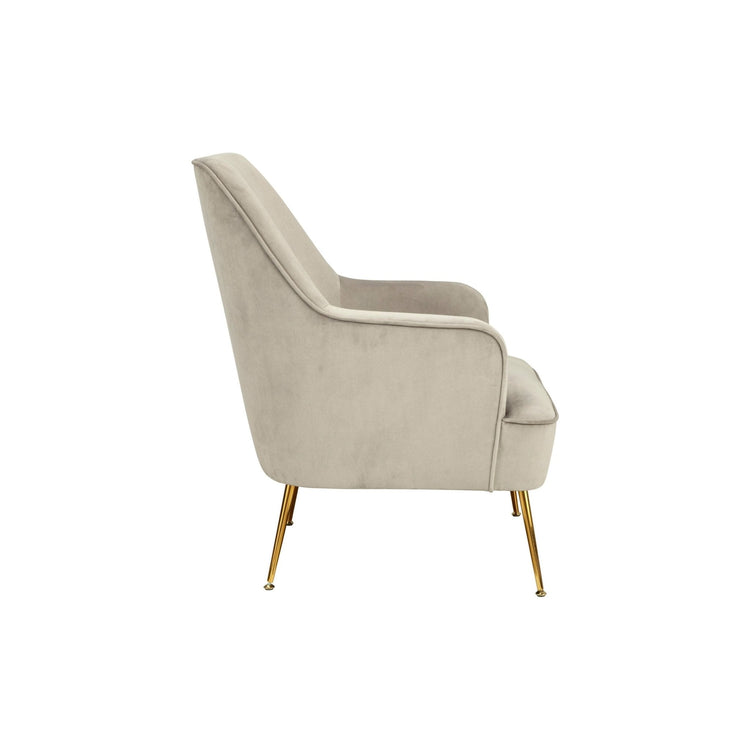 Grey Rebecca Leisure Accent Chair by Alpine Furniture with plush fabric and modern design for stylish living spaces.