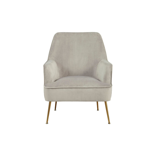 Grey Rebecca leisure accent chair by Alpine Furniture with plush upholstery and modern design.