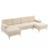 Contemporary U-shape sectional sofa by Canva Home with cotton linen fabric, gold plated feet, and 110-inch width.