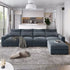 Canva Home oversized modular L-shape sectional sofa with linen fabric, four pillows, 129-inch wide, supports 1100 lbs, modern living room furniture.