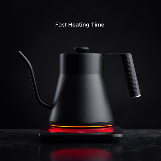 SAKI Baristan gooseneck electric kettle with sleek design and long spout for precise pouring, ideal for coffee and tea brewing