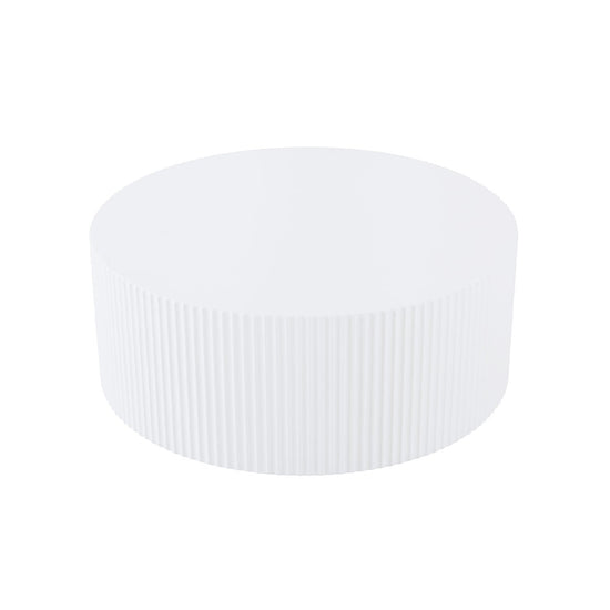 Contemporary Round Coffee Table with Handcrafted Relief - 35.43" - Modern Home & Kitchen