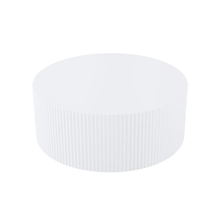 Contemporary Round Coffee Table with Handcrafted Relief - 35.43" - Modern Home & Kitchen