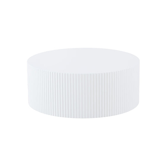 Contemporary Round Coffee Table with Handcrafted Relief - 35.43" - Modern Home & Kitchen