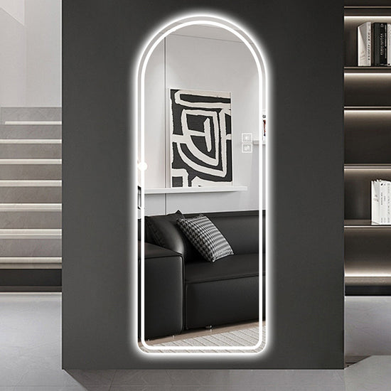 65” LED Full-Length Mirror – Arch Design, Lights, Shatter-Proof - Modern Home & Kitchen