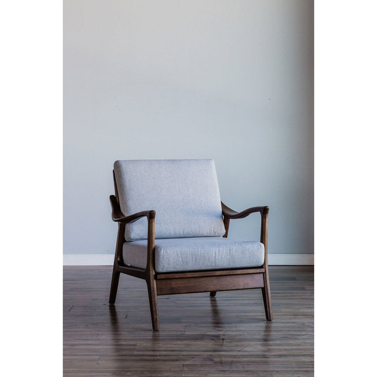 Alpine Furniture slate lounge accent chair with sleek design and plush cushion, perfect for modern living spaces.