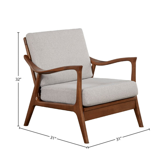 Alpine Furniture slate lounge accent chair with sleek modern design and upholstered slate gray fabric.