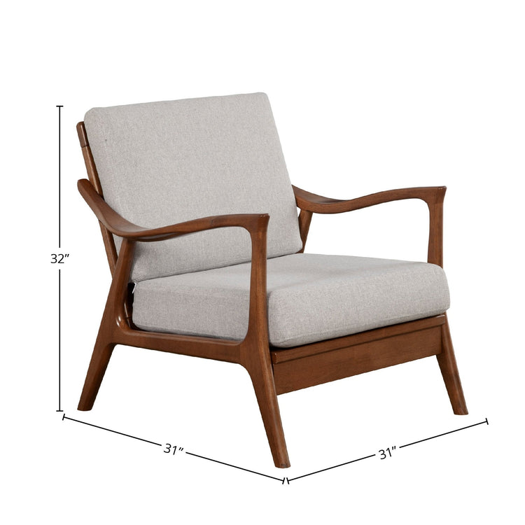 Alpine Furniture slate lounge accent chair with sleek modern design and upholstered slate gray fabric.