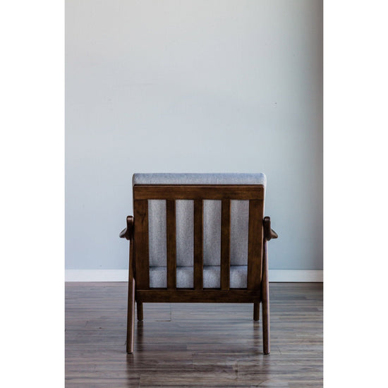 Alpine Furniture slate lounge accent chair with a sleek, modern design and plush fabric upholstery.