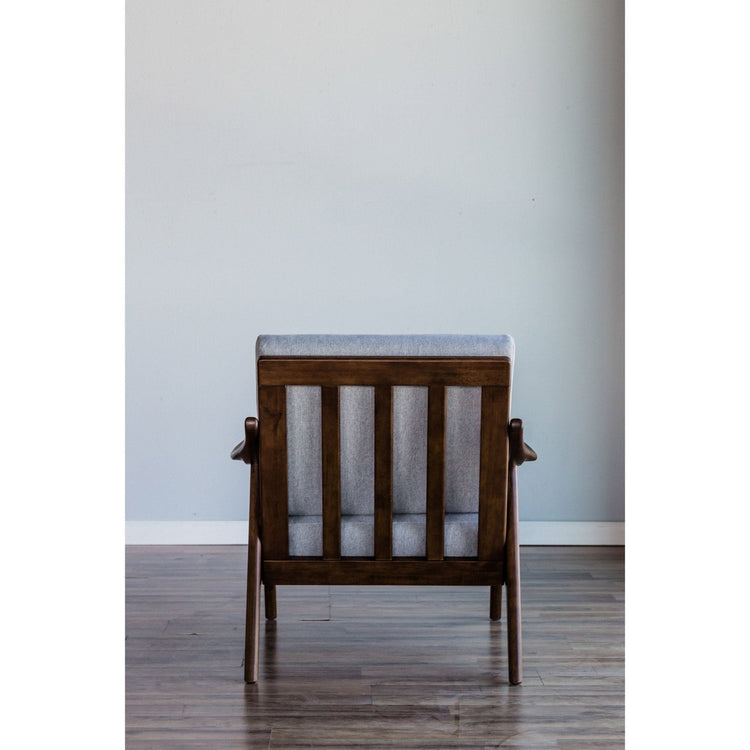 Alpine Furniture slate lounge accent chair with a sleek, modern design and plush fabric upholstery.