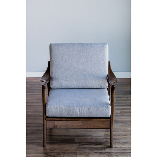 Alpine Furniture slate lounge accent chair with sleek design and plush cushioning, ideal for modern living room decor.