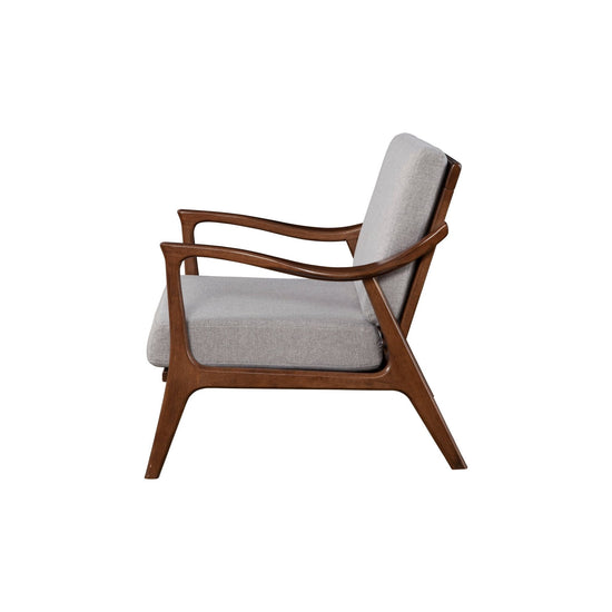 Alpine Furniture Slate Lounge Chair, an accent chair with a sleek slate gray upholstery and modern design, suitable for living rooms.