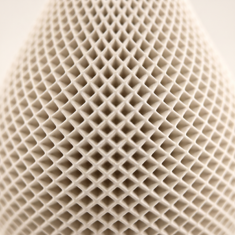 Teardrop Honeycomb Vase, Gypsum White 5"