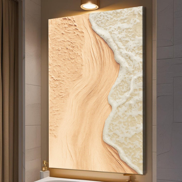 Beige Beach Coastal Wall Art – Serene Coastal Style for Your Home - Modern Home & Kitchen