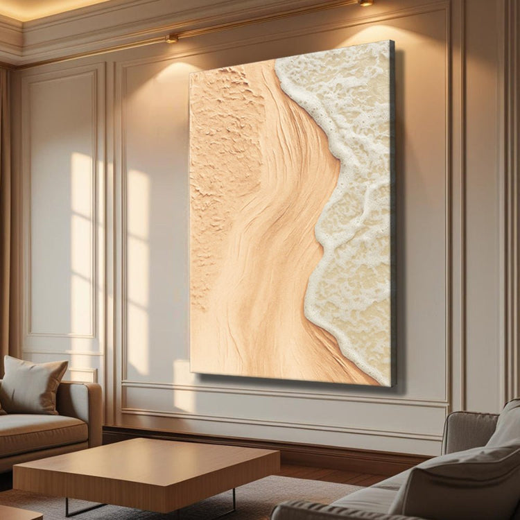 Beige Beach Coastal Wall Art – Serene Coastal Style for Your Home - Modern Home & Kitchen