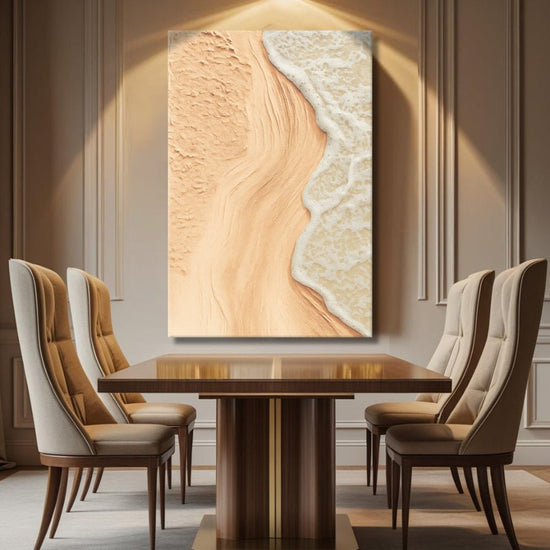 Beige Beach Coastal Wall Art – Serene Coastal Style for Your Home - Modern Home & Kitchen