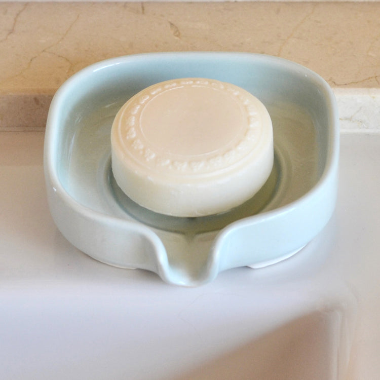 Self-Draining Porcelain Soap Dish - Modern Home & Kitchen