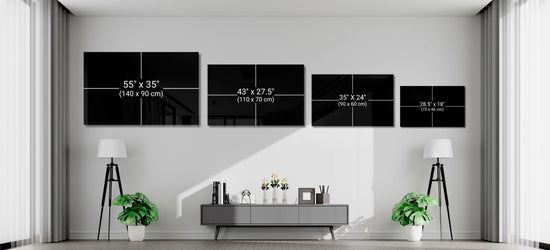 Abstract modern glass wall art by Insigneart USA featuring colorful, sleek tempered glass wall decor for contemporary interior design.