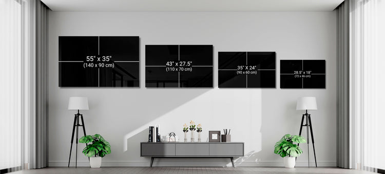 Abstract modern glass wall art by Insigneart USA featuring colorful, sleek tempered glass wall decor for contemporary interior design.
